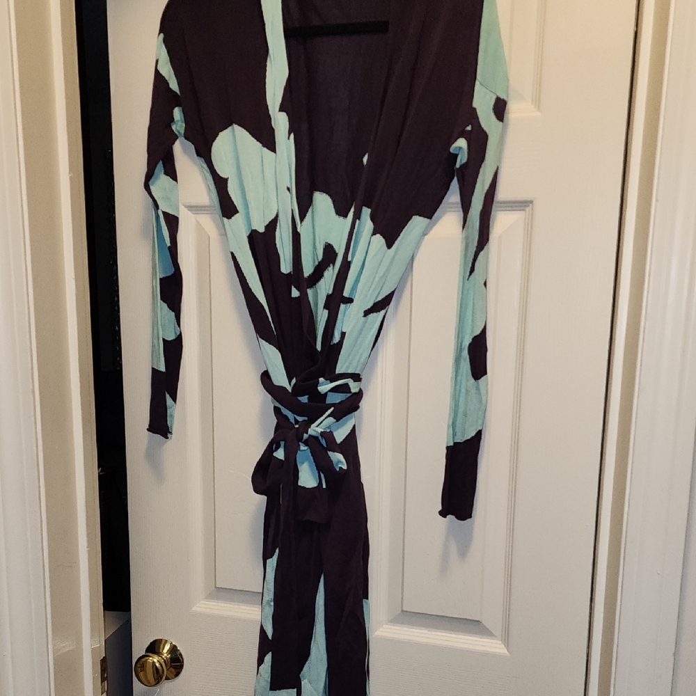 Diane Von Furstenberg Purple Long Sleeve Bodycon Dress